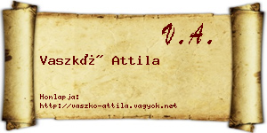 Vaszkó Attila névjegykártya