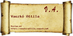 Vaszkó Attila névjegykártya