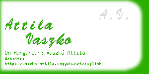 attila vaszko business card