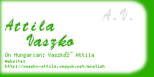 attila vaszko business card